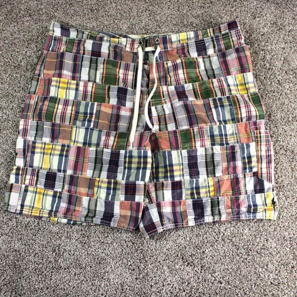 Polo by Ralph Lauren Other - Polo Ralph Lauren Madras Patchwork Shorts Mens 38 Multicolor Cotton